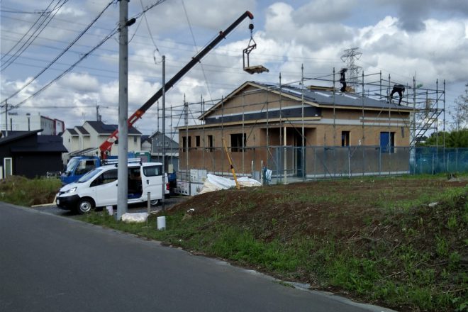平屋のお宅上棟しました